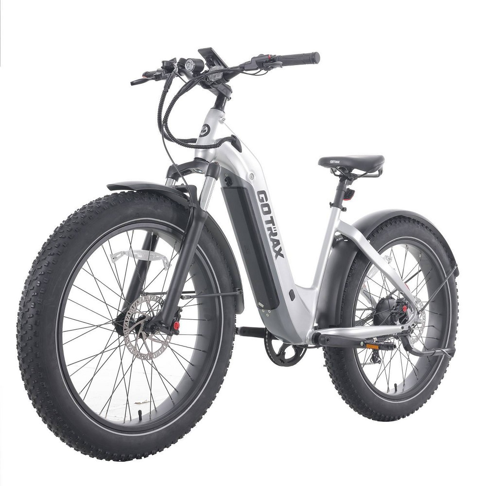 Photos - Bike Tundra GOTRAX Adult Fat Tire 26" Step Through Electric Hybrid  - Silver 