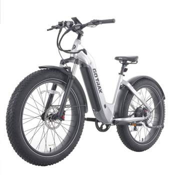 GOTRAX Adult Fat Tire 26" Step Through Electric Hybrid Bike - Silver