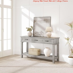 Entryway Table, Console Table with 3 Storage Drawers, 3 Tier Farmhouse Wooden Sofa Table, Hallway Tables - 1 of 4