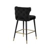 Meridian Furniture,Kelly Black Velvet Stool, Set of 2 - 2 of 4