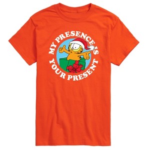 Men's - Garfield - My Presence Is Your Present Christmas Short Sleeve Graphic T-Shirt - 1 of 4