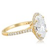 Pompeii3 3 1/2Ct Oval Moissanite & Diamond Halo Engagement Ring 14k Yellow Gold - 2 of 4
