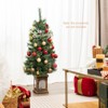 Tangkula 4FT Artificial Potted Christmas Tree Xmas Entrance Tree with 116 Branch Tips Pine Needles 100 LED Lights - 4 of 4