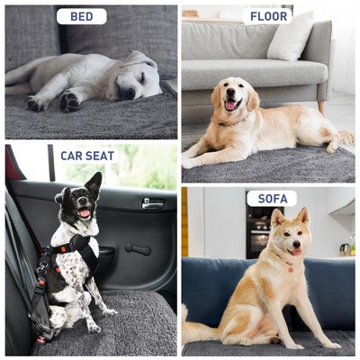 Large Gray Waterproof Sherpa Fleece Outdoor Blanket