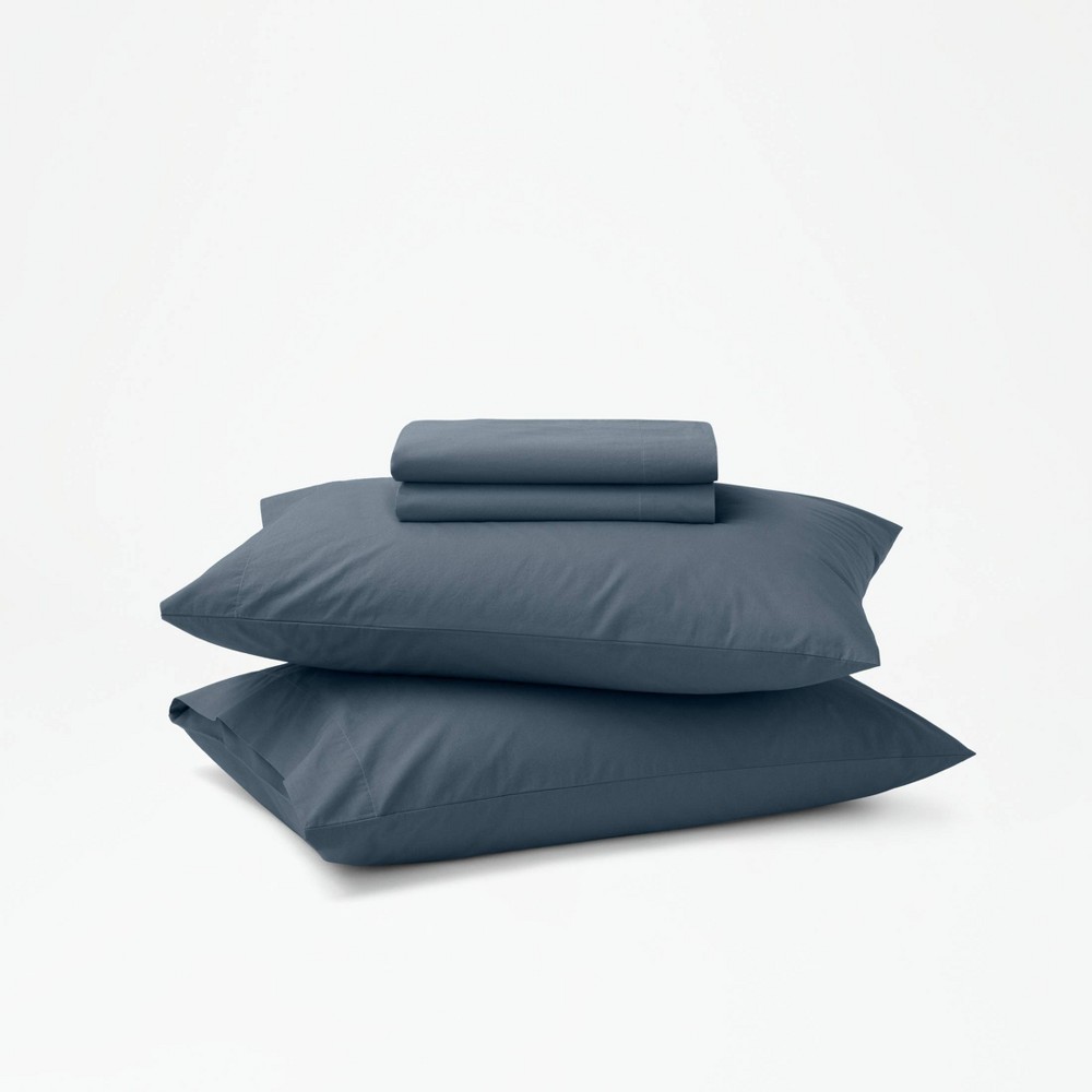Photos - Bed Linen Tuft & Needle Twin Percale Sheet Set Slate