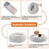 Bencmate Anti  Slip Medium Round Plush Faux Fur Pet Bed for Cats and Dogs,Gray(24.8"*24.8"*5.9") - 3 of 4