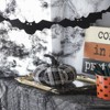 SEVOBAL Party Decorations and Accessories Fabric Black Pumpkin Decor Farmhouse-Inspired Accent for Halloween Decoration, Black, White, 25.6"*7"*7" - 4 of 4