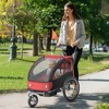Aosom Elite 360 Swivel Bike Trailer for Kids Double Child Two-Wheel Bicycle Cargo Trailer With 2 Security Harnesses, Red - 2 of 4