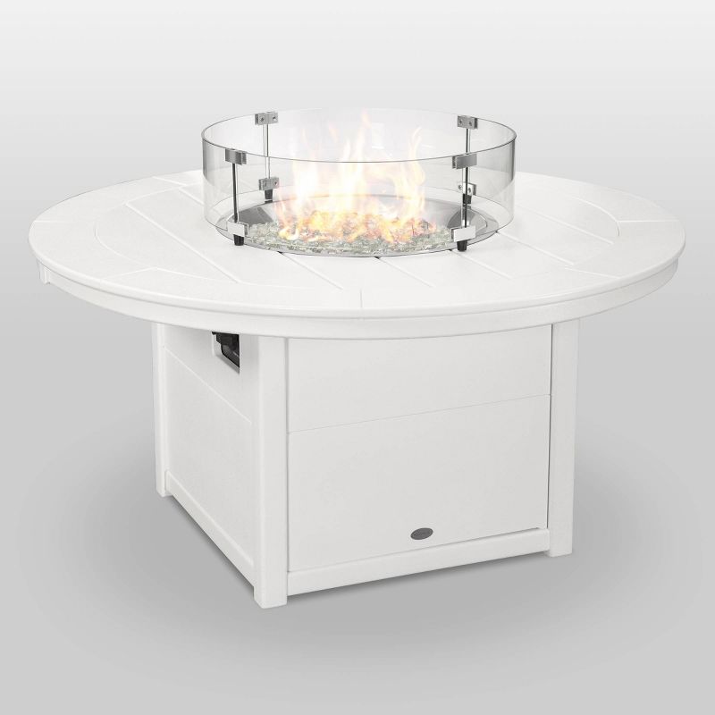 POLYWOOD Round 48" Outdoor Fire Pit Table, 1 of 8