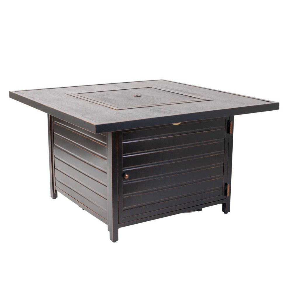 Langhorne Square Aluminum LPG Fire Pit Bronze Fire Sense