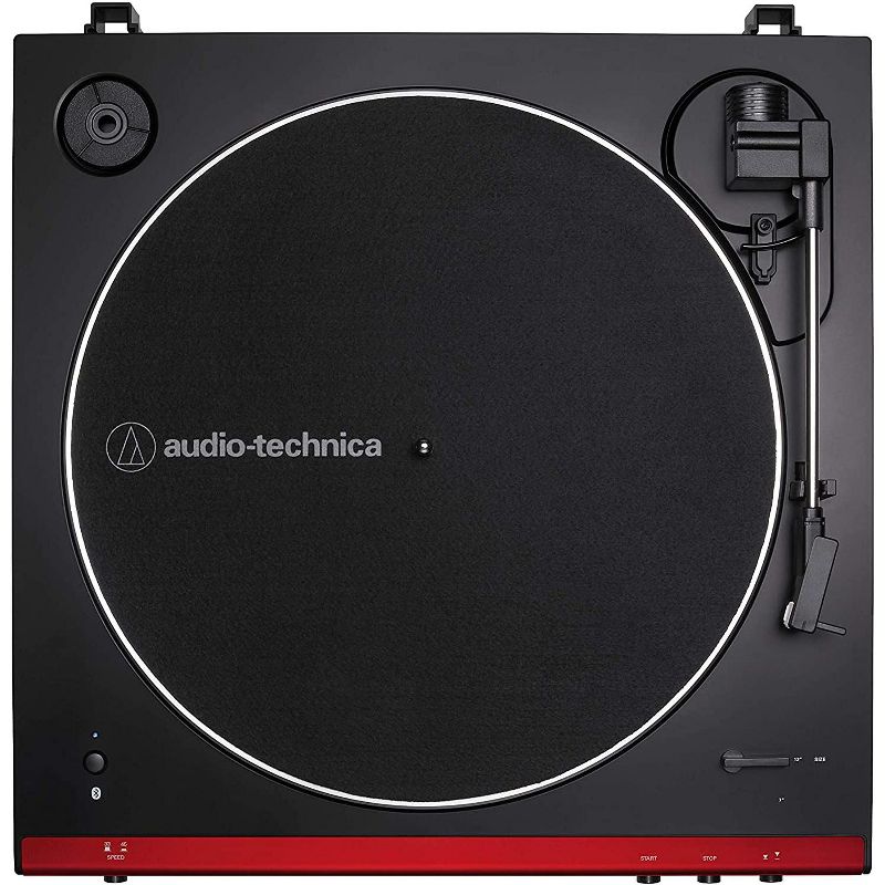 Audio-Technica AT-LP60XBT-RD Fully Automatic Belt-Drive Stereo Turntable, Red/Black, 2 of 4