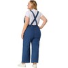 Agnes Orinda Women's Plus Size Denim Overalls Strap Cross Back Casual Jumpsuits - 4 of 4