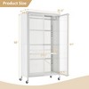 Costway Storage Wardrobe Cabinet Mobile Armoire Closet with Hanging Rod & Adjustable Shelf - 3 of 4