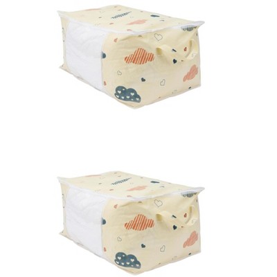 REGALWOVEN Non-Woven Fabric Organizing Bedroom Closet Storage Bags with Handles 2 Pcs