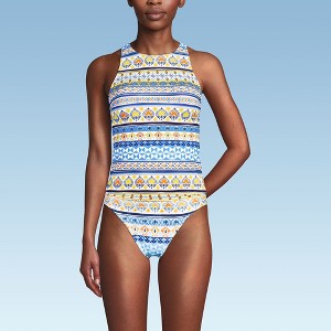 Lands' End Women's D-Cup Tugless High Neck Strappy Back Tankini Swimsuit Top - 1 of 4