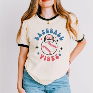 Simply Sage Market Baseball Vibes Sparkle Ringer Tee - 1 of 4