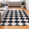 NAYSAYE Checkered Easy Jute 5' x 7' Area Rugs for Living Room Machine Washable Non-Slip Backing Stain Resistant Modern Indoor Outdoor Rugs, Black - 2 of 4