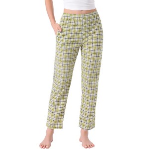 INSPIRE CHIC Women's Cotton Plaid Pajama Bottoms Elastic Waist with Pocket Long Sleepwear Lounge Pants - 1 of 4