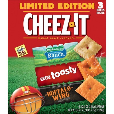 Cheez-It Variety Pack - Extra Toasty, Buffalo Wing & Hidden Valley Ranch - 37.2oz/3ct