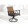 Mshliw 5-Piece Outdoor Wicker Patio Dining Set for 4, Swivel Rocking Chairs with Tabletop,Cushions, Umbrella Hole for Garden, Backyard, and Poolside - 4 of 4