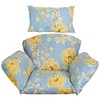 NewHome "Thickened Egg Chair Cushion with Headrest, Soft Hanging Basket Seat Pad for Outdoor & Indoor Use" Light Blue with Yellow Leaf - 4 of 4