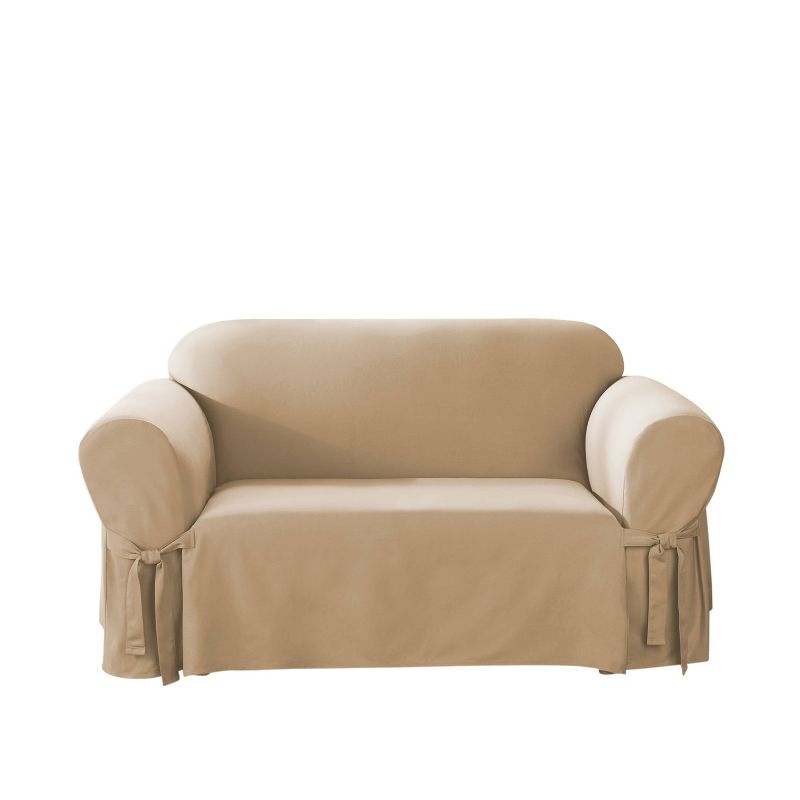 Duck Loveseat Slipcover Tan - Sure Fit, 2 of 5
