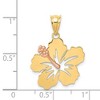 Black Bow Jewelry 14k Yellow and Rose Gold 18mm Hibiscus Flower Pendant - 3 of 4