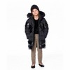 Deux par Deux Girl Long Metallic Puffy Coat Black - 4 of 4
