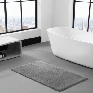 SEVOBAL Bath Rugs and Mats Cotton Tufted Reversible Bath RugNon Skid Bath Mats for Bathroom Floor Bath Rugs for Bath Room, Gray, 30"*20"*0.75" - 1 of 4