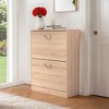 VANIRROR Wooden Shoe Cabinet for Entryway, White Shoe Storage Organizer with 2 Flip Doors, Space-Saving Design, 20.94 x 9.45 x 43.11 Inches - 2 of 3