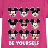 Girls' - Disney - Mickey Mouse Emojis Be Yourself Fitted Short Sleeve Graphic T-Shirt - 2 of 4