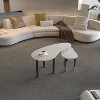 Airsurfer 2-Piece Marble White Coffee Table Set Modern Marble White Coffee Table Set Living Room Furniture for Contemporary Living Rooms - 2 of 4