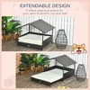 Outdoor Dog Bed Extendable Wicker Dog Bed w/ Waterproof Roof, Soft Cushion, for Small and Medium Dogs - 4 of 4
