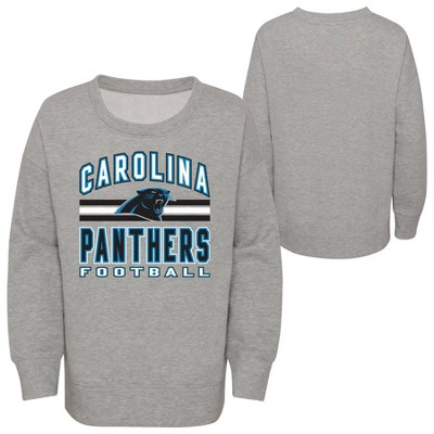 NFL Carolina Panthers Girls' Long Sleeve Crew Neck Fleece Sweatshirt