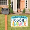 Big Dot of Happiness Colorful Baby Shower - Gender Neutral Party Yard Sign Lawn Decorations - Welcome Baby Party Yardy Sign - 2 of 4