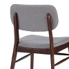 SEVOBAL Dining Chairs Set of 2 Mid-Century Upholstered Chairs with Rubberwood Frame and Retro Style, Gray, 18.75"*21.25"*31.2" - 3 of 4