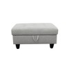 DOMETOUR Elegant Flannel Storage Ottoman For Living Room or Bedroom Light Gray - 2 of 4