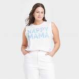 Women's Happy Mama Graphic Tank Top - White