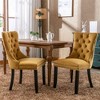 COWLOWN Set of 2 Modern Velvet Dining Chairs, Tufted High Back, 280lb Capacity, Wood Legs, Nailhead Trim - 3 of 4