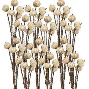 Yukimo Set of 3 Brown Pumpkin Decor, 8.3x8.3x5.5 Inch Fall Harvest Ornaments for Thanksgiving and Festival Tabletop Displays - 1 of 4