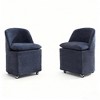 GDFStudio Galen Modern Chenille Upholstered Dining Chair with Universal Wheels - 2 of 4