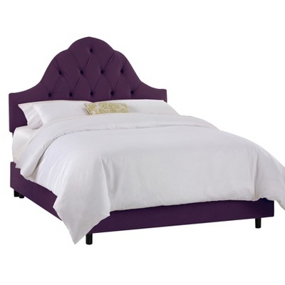 Toulouse Velvet Bed - Aubergine - King - Skyline Furniture