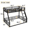 KTMBDW Metal Bunk Bed, Twin XL over Queen Floor Bunk Bed Frame, Heavy-Duty Bunk Bed for Kids, Teens, Adults, Noise Free, Easy Assembly, Black - 3 of 4