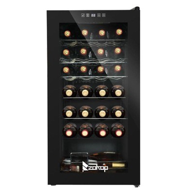 Winado 28 Bottle 2.8 Cu.Ft Electric Freestanding Compressor Beverage Cooler in Black