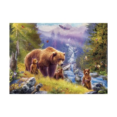 Jan Patrik Grizzly Cubs Large Pieces Family Puzzle EuroGraphics Jigsaw Puzzle