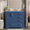 TIRAMISUBEST Traditional Bathroom Vanity with 36" Ceramic Sink, Bathroom Floor Cabinet with Soft Close Doors and 4 Drawers - 3 of 4