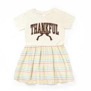 Varsity Thankful Coquette - Toddler Graphic Dress and Infant Dress - 1 of 3