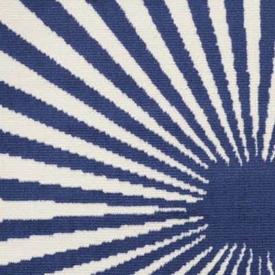 Reversible Hand-Knotted Navy Synthetic 8' x 10' Area Rug