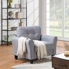 LOVMOR 35" Modern Living Room Armchair Linen Upholstered Couch Furniture - 3 of 4