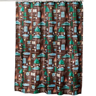 The Lakeside Collection Campsite Bathroom Collection - Shower Curtain 1 Pieces